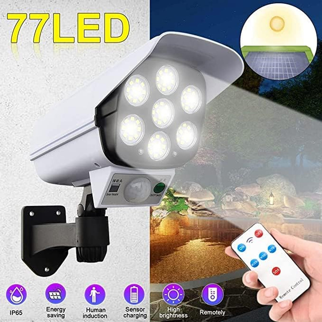 Solar Dummy Security Camera Spotlight Fake Solar Security Camera Lamp Outdoor Garden Light