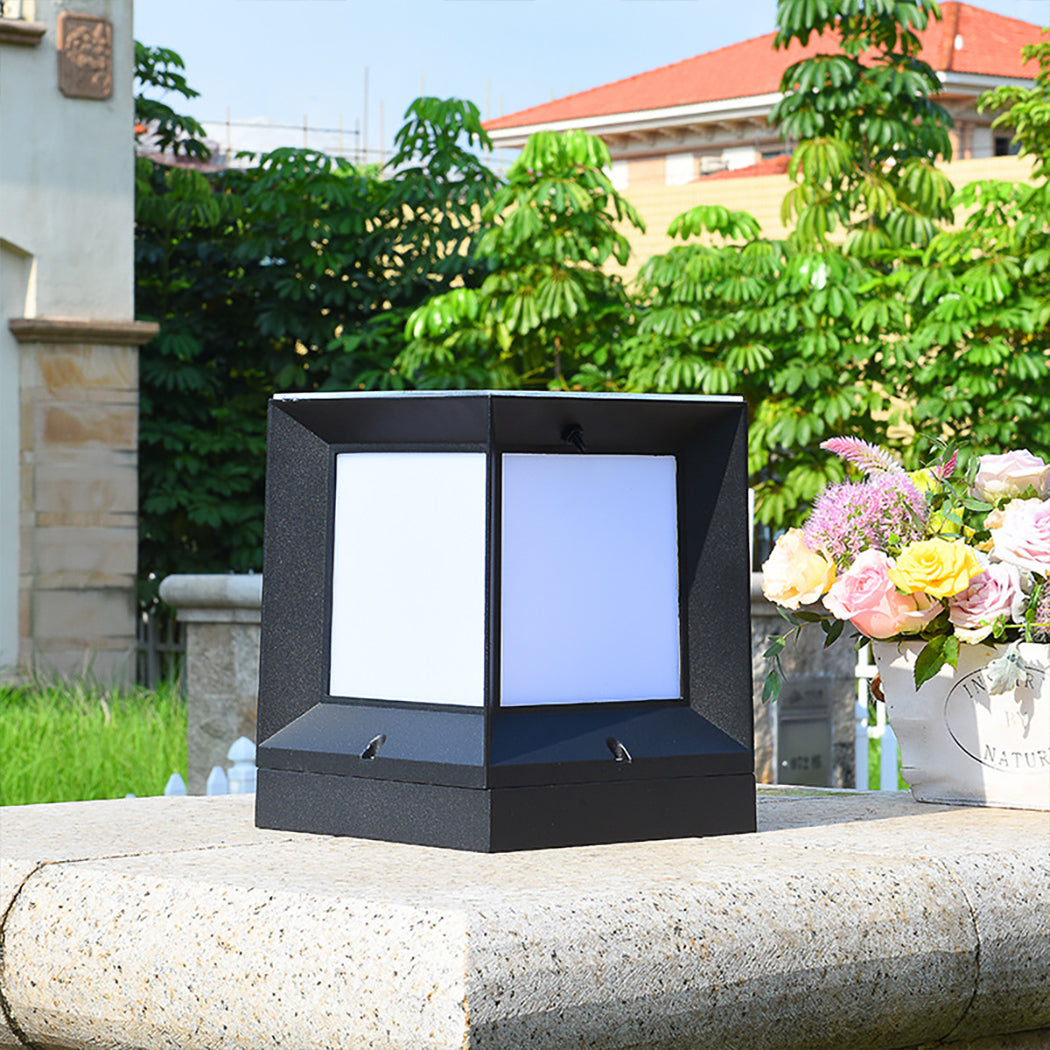 Square Solar Post Light Solar Pillar Lamp Lantern Solar Lamp Gate Fence Garden