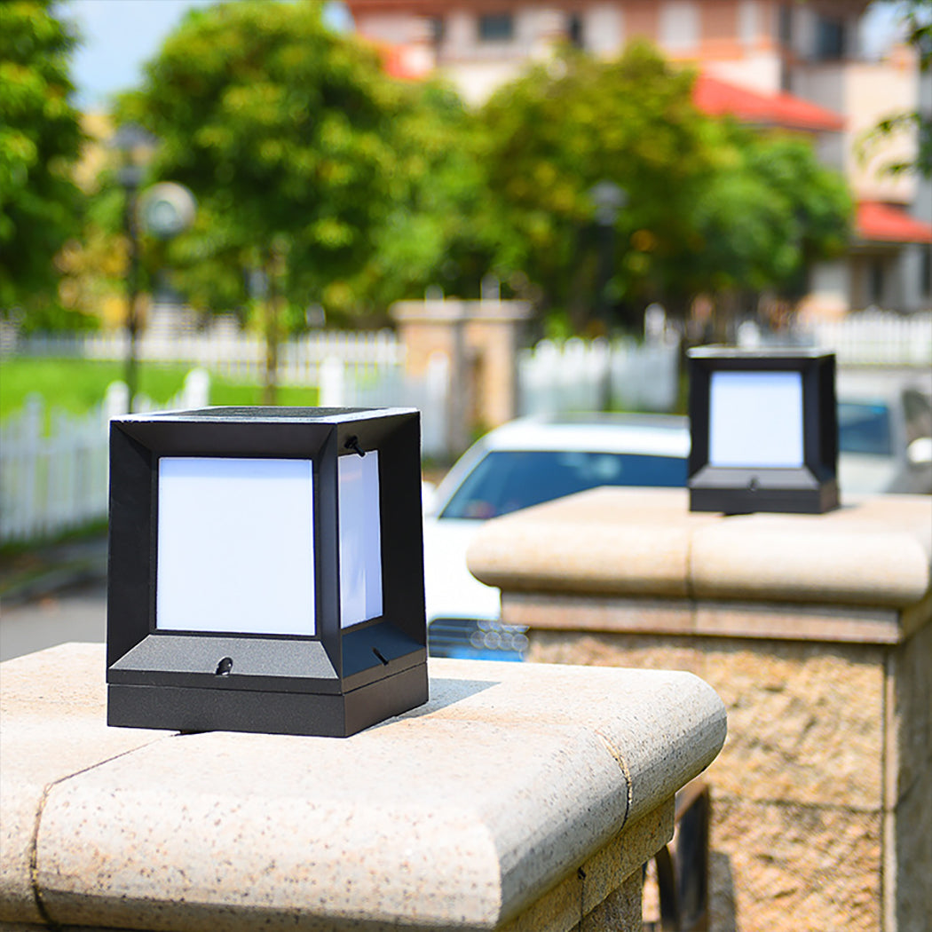 Square Solar Post Light Solar Pillar Lamp Lantern Solar Lamp Gate Fence Garden