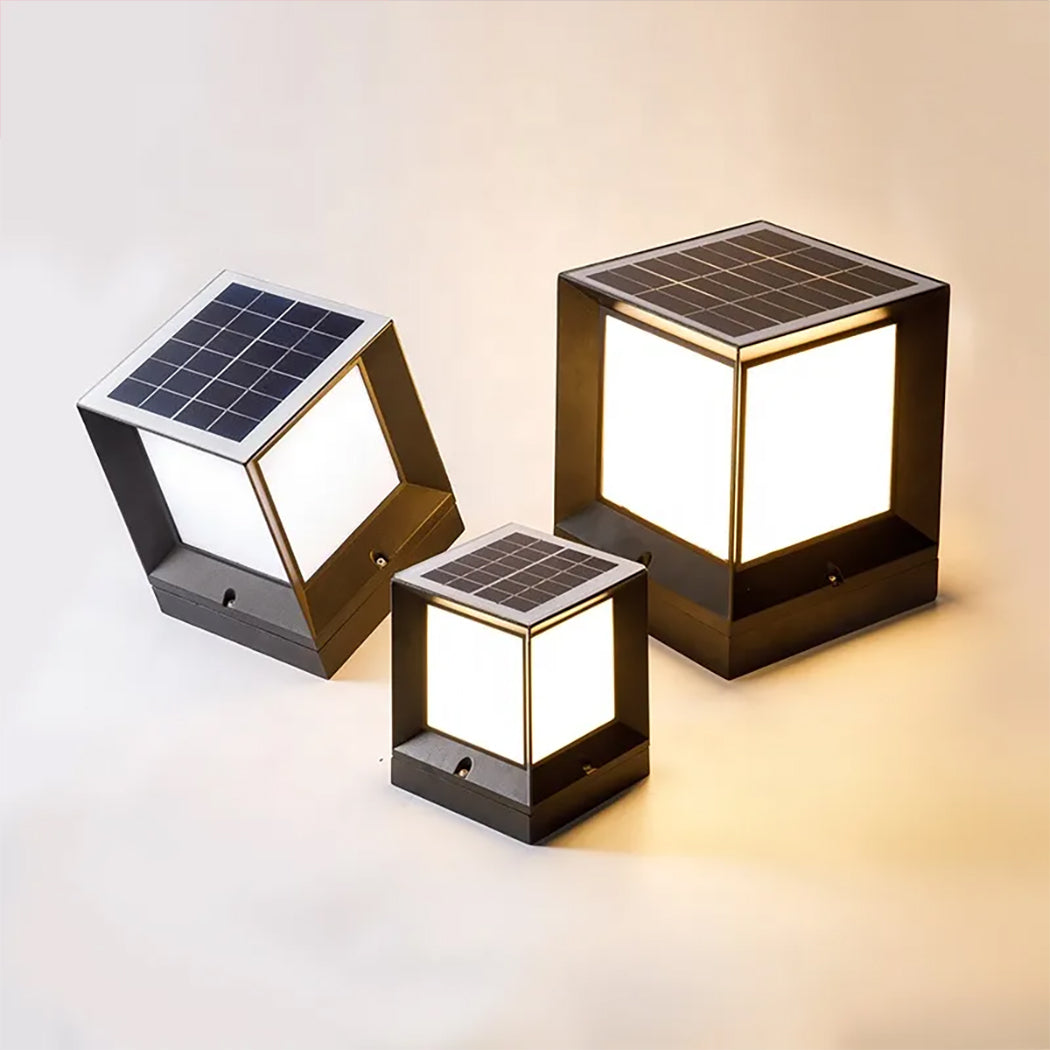 Square Solar Post Light Solar Pillar Lamp Lantern Solar Lamp Gate Fence Garden